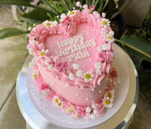 Mothers Day Floral Heart Cake 5/10